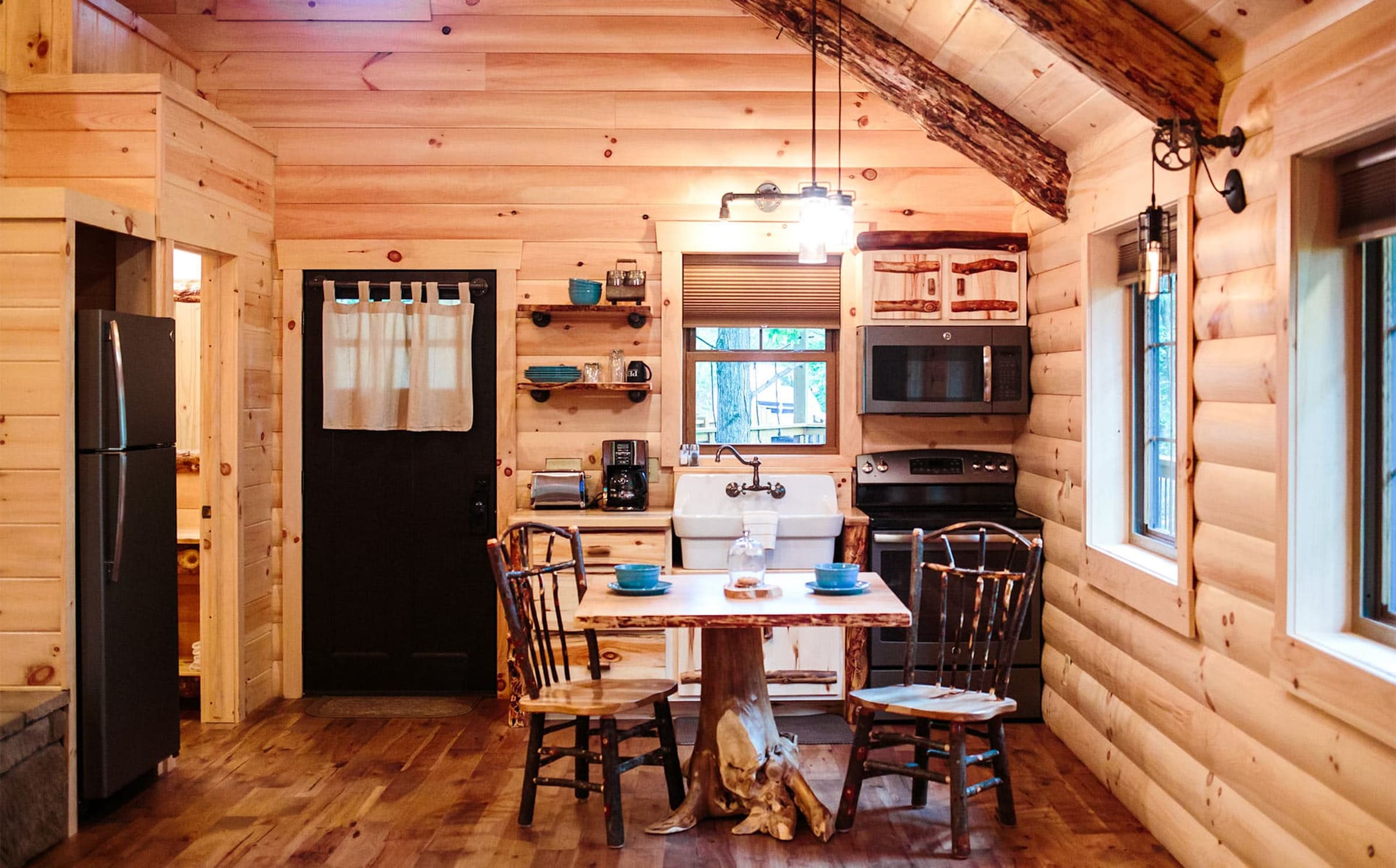 Full kitchen inside a Cricket Hill luxury treehouse